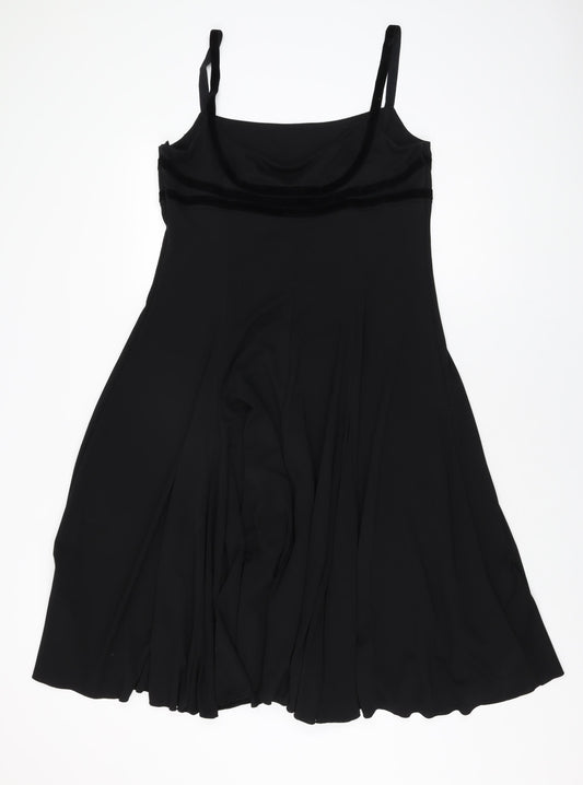 Nicholas Millington Womens Black Polyester A-Line Size 16 Square Neck Pullover