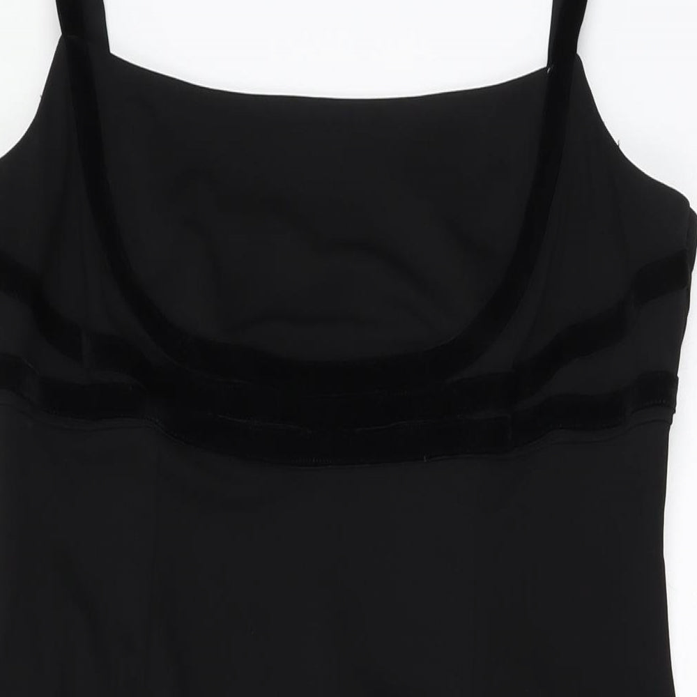 Nicholas Millington Womens Black Polyester A-Line Size 16 Square Neck Pullover