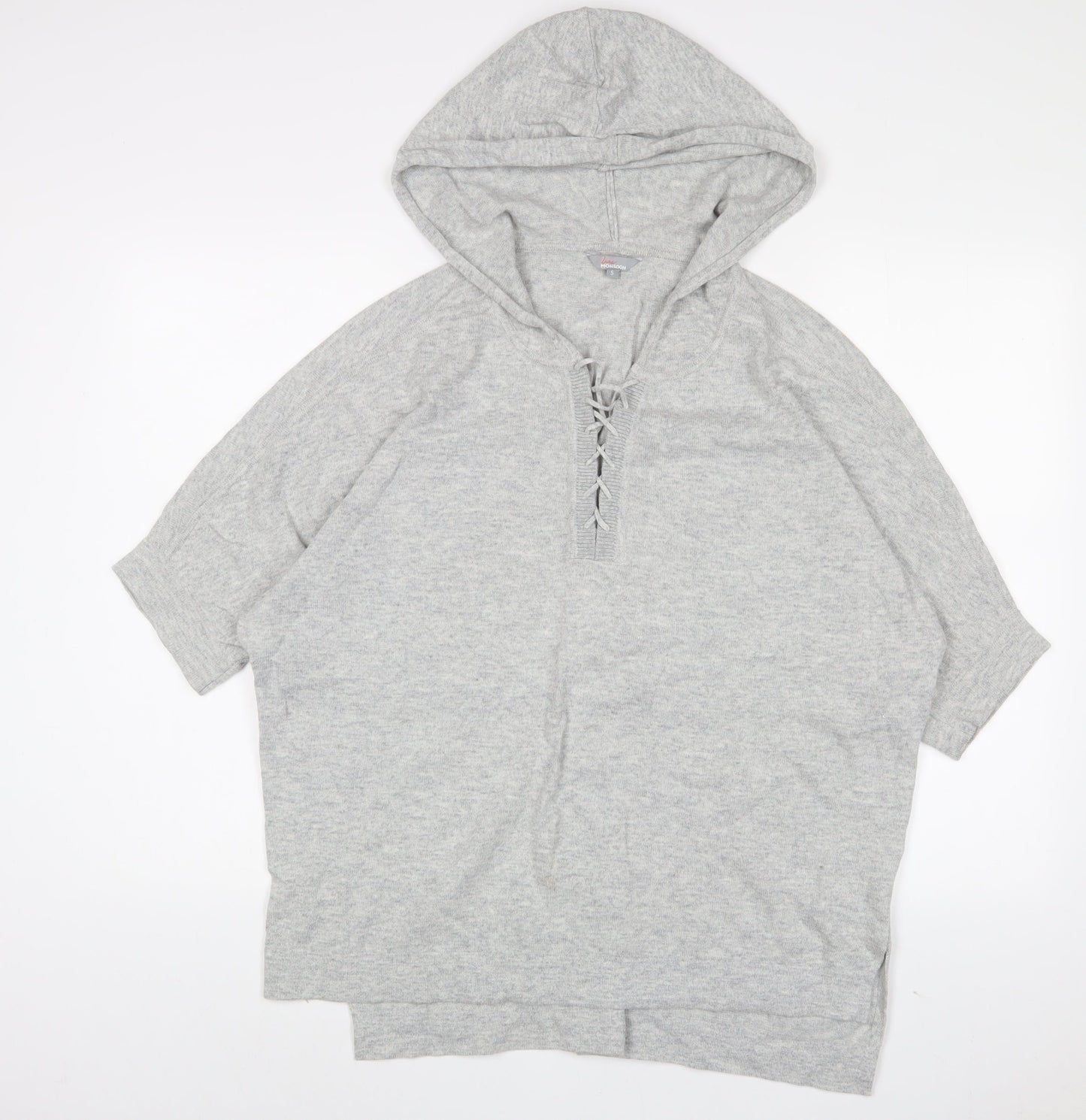 Monsoon Womens Grey Acrylic Pullover Hoodie Size S Pullover