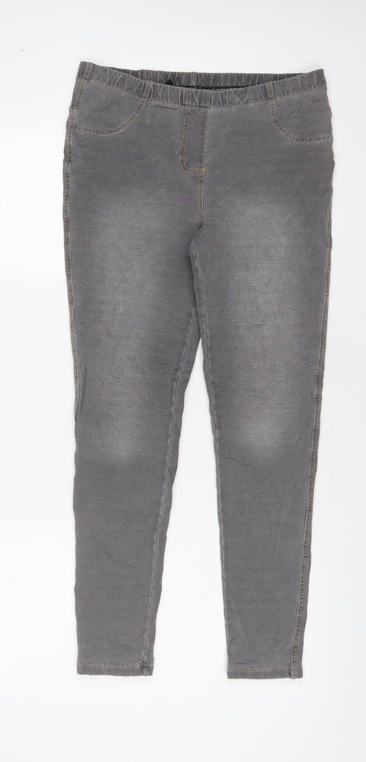 NEXT Womens Grey Cotton Jegging Jeans Size 10 L27 in Regular