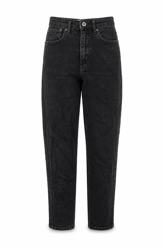 Mango Womens Black Cotton Mom Jeans Size 4 L27 in Regular Zip