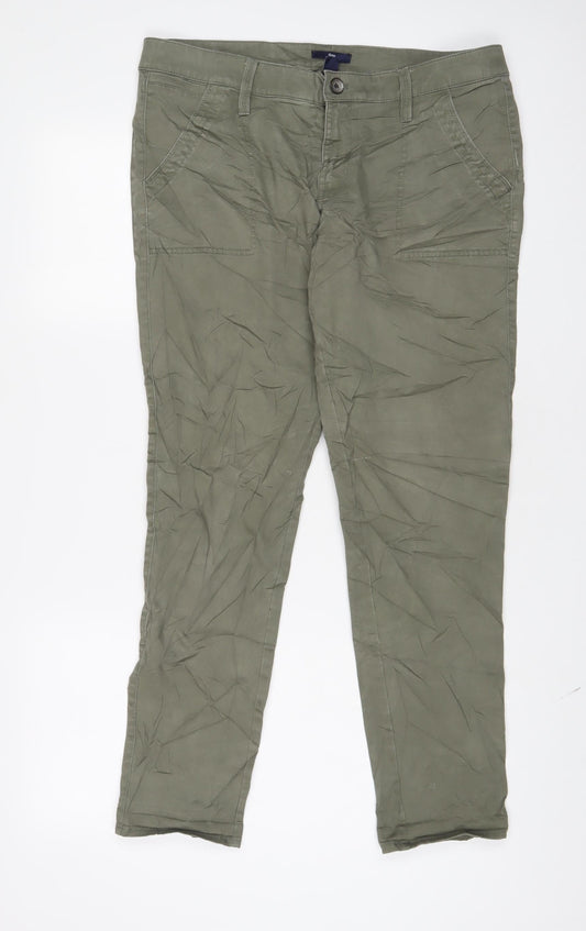 Gap Womens Green Cotton Skinny Jeans Size 14 L29 in Regular Zip