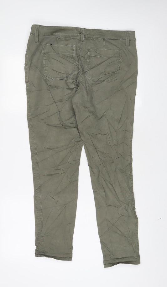 Gap Womens Green Cotton Skinny Jeans Size 14 L29 in Regular Zip