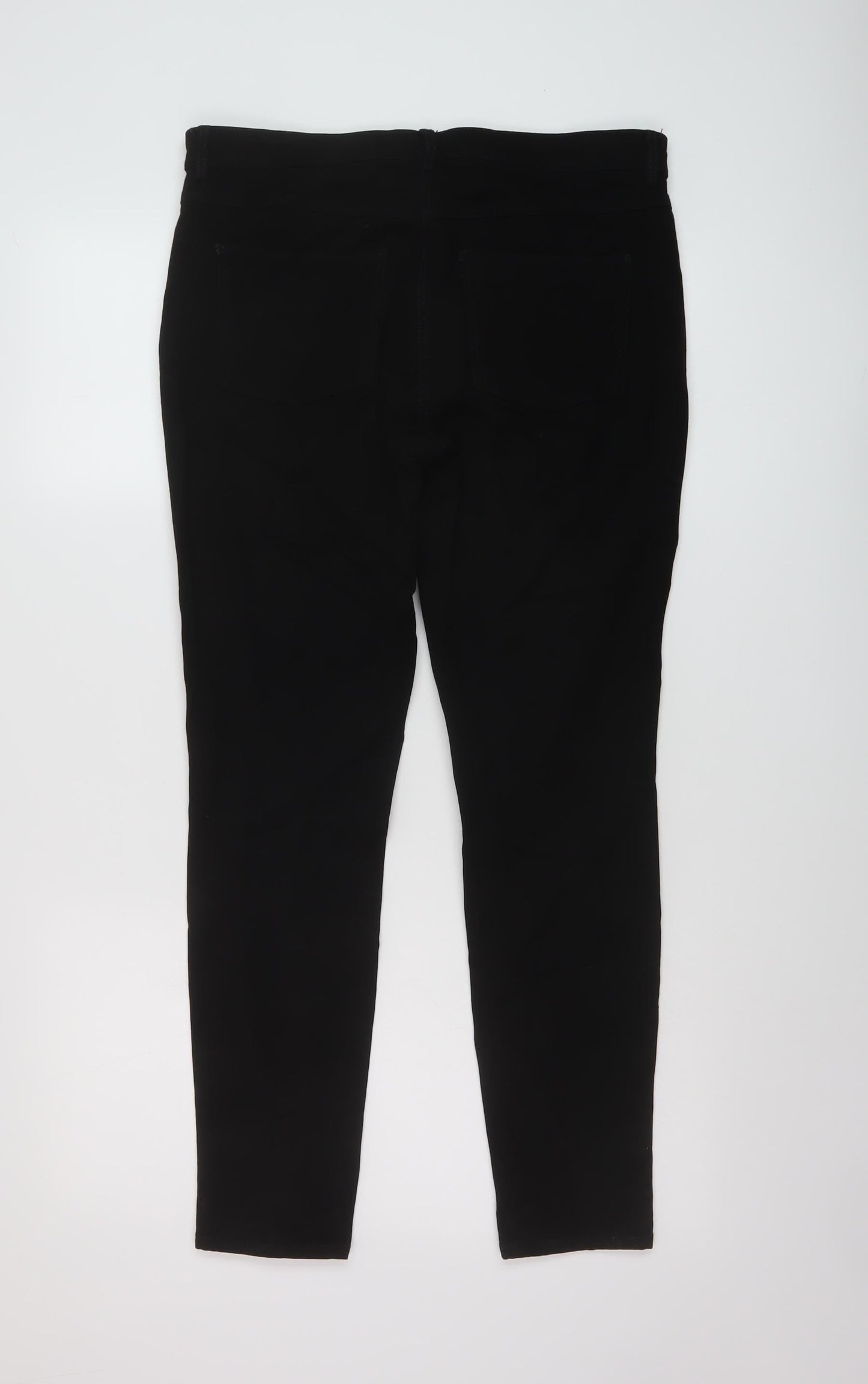 H&M Womens Black Cotton Skinny Jeans Size 12 L28 in Regular Button