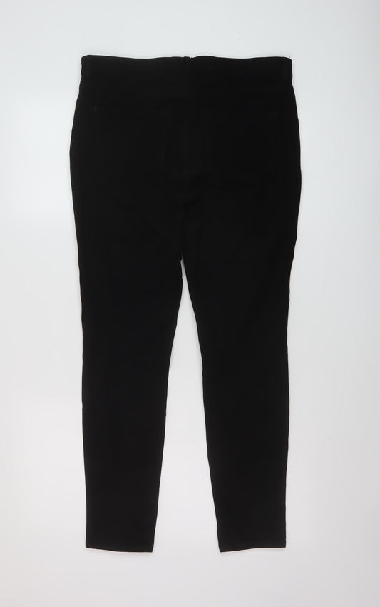 H&M Womens Black Cotton Skinny Jeans Size 12 L28 in Regular Button