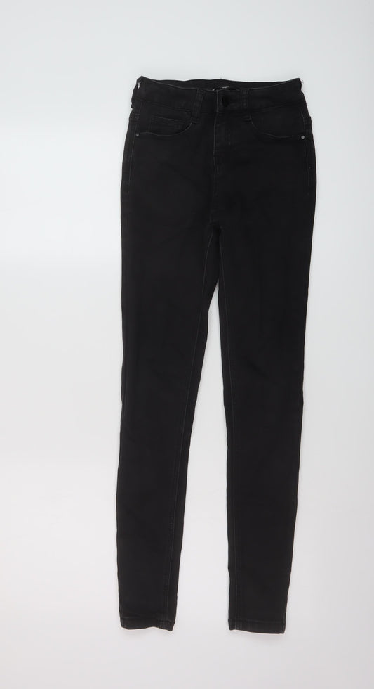 Golddigga Womens Black Cotton Skinny Jeans Size 6 L27 in Regular Button