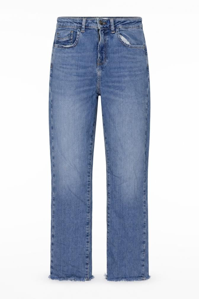 Zara Womens Blue Cotton Straight Jeans Size 8 L27 in Regular Button