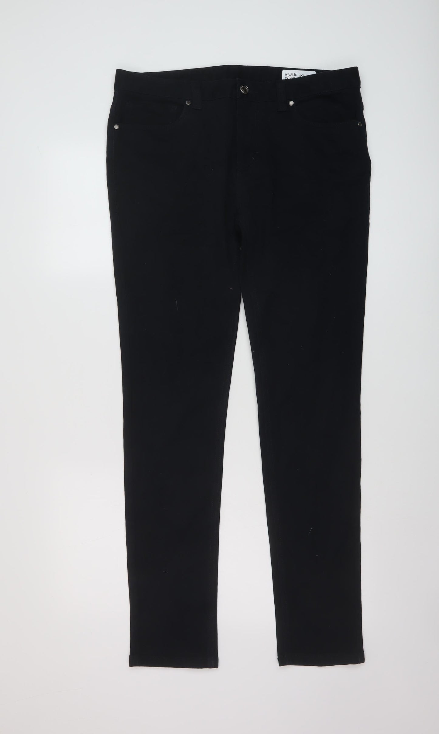 Denim & Co. Mens Blue Cotton Straight Jeans Size 34 in L34 in Regular Button