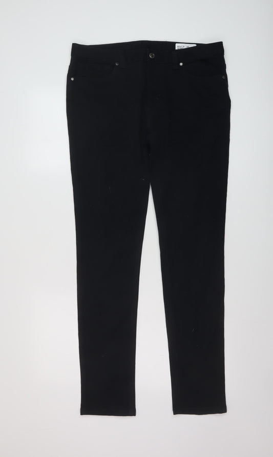Denim & Co. Mens Blue Cotton Straight Jeans Size 34 in L34 in Regular Button