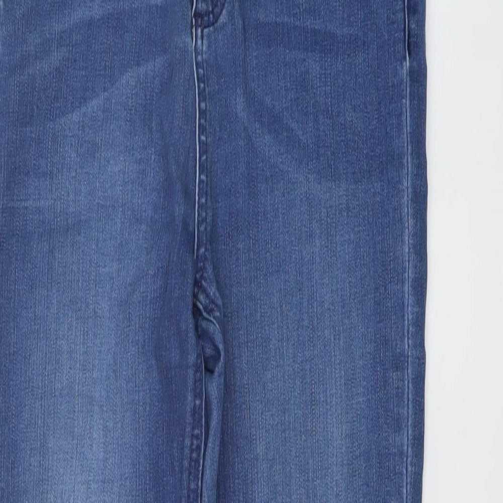 Miss Selfridge Womens Blue Cotton Skinny Jeans Size 10 L27 in Regular Button