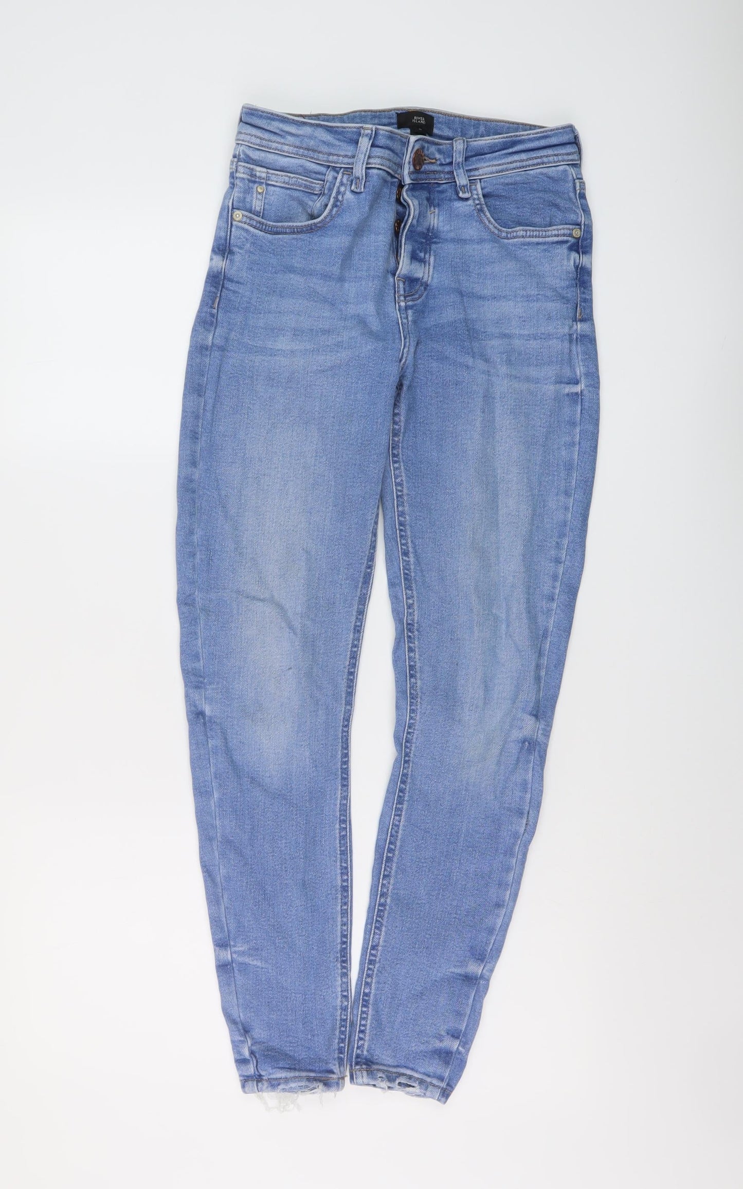 River Island Womens Black Cotton Skinny Jeans Size 10 L27 in Regular Button