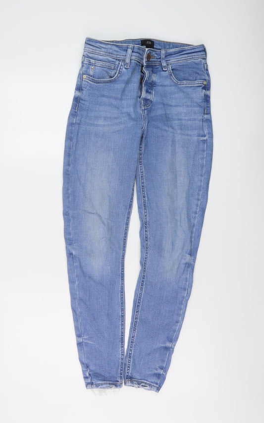 River Island Womens Black Cotton Skinny Jeans Size 10 L27 in Regular Button