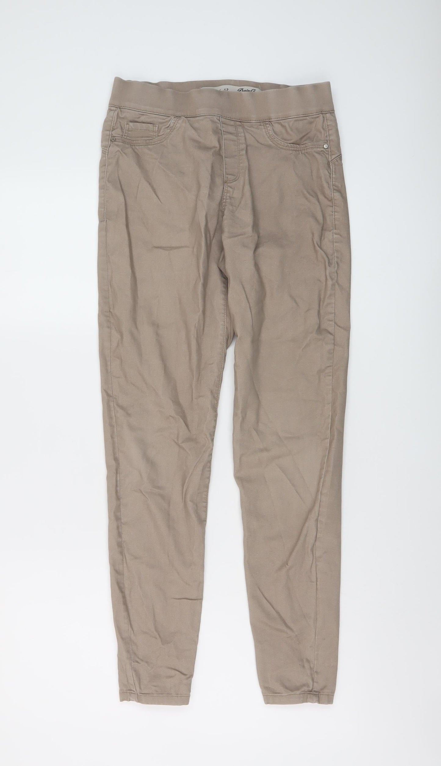 Denim & Co. Womens Beige Cotton Jegging Jeans Size 10 L28 in Regular