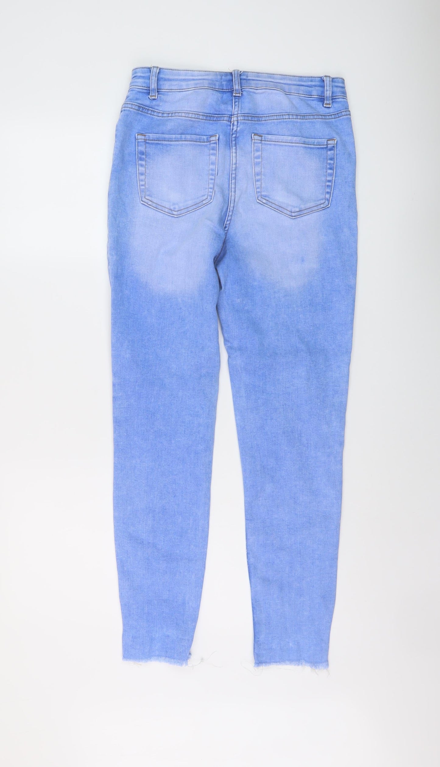 Papaya Womens Blue Cotton Skinny Jeans Size 10 L28 in Regular Button