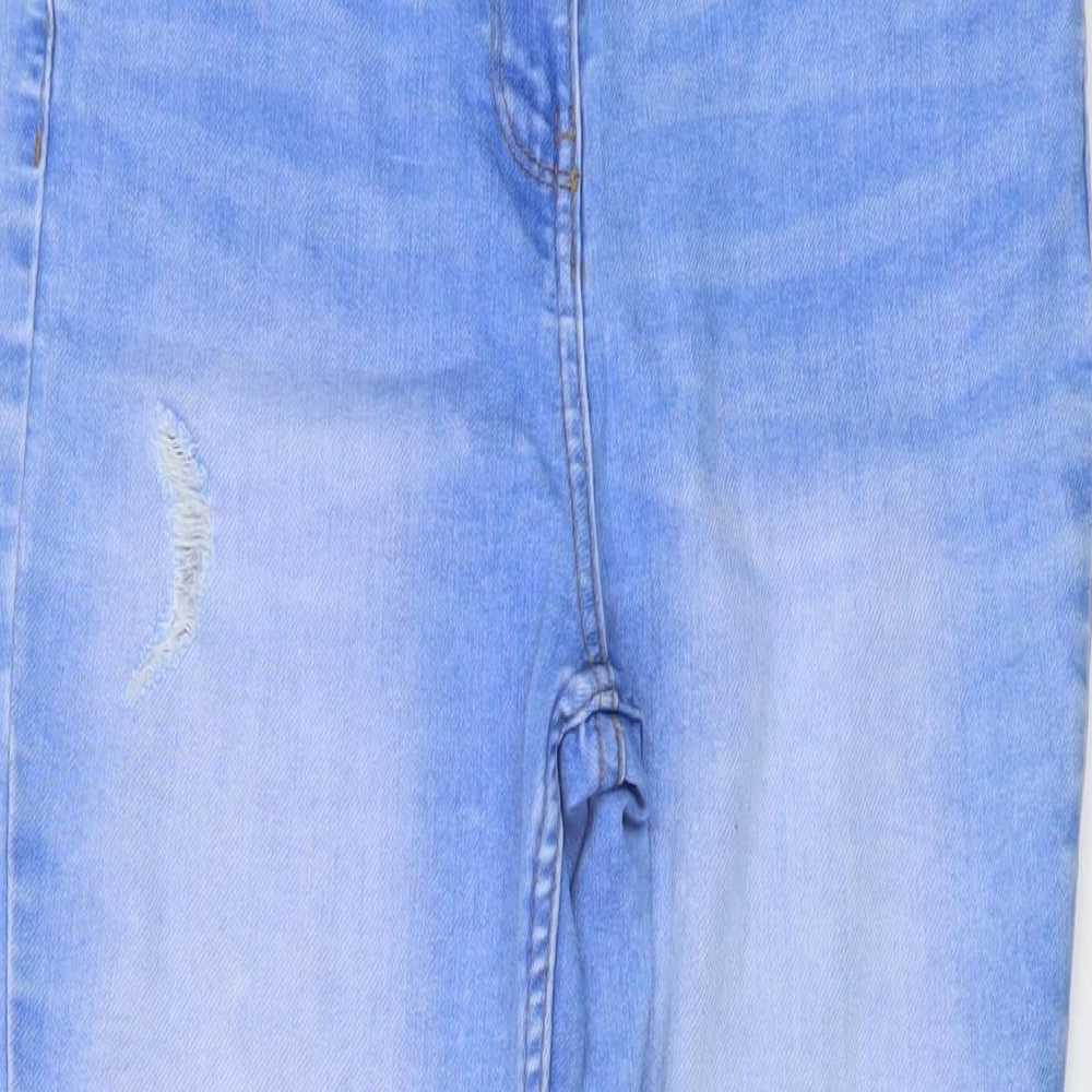 Papaya Womens Blue Cotton Skinny Jeans Size 10 L28 in Regular Button
