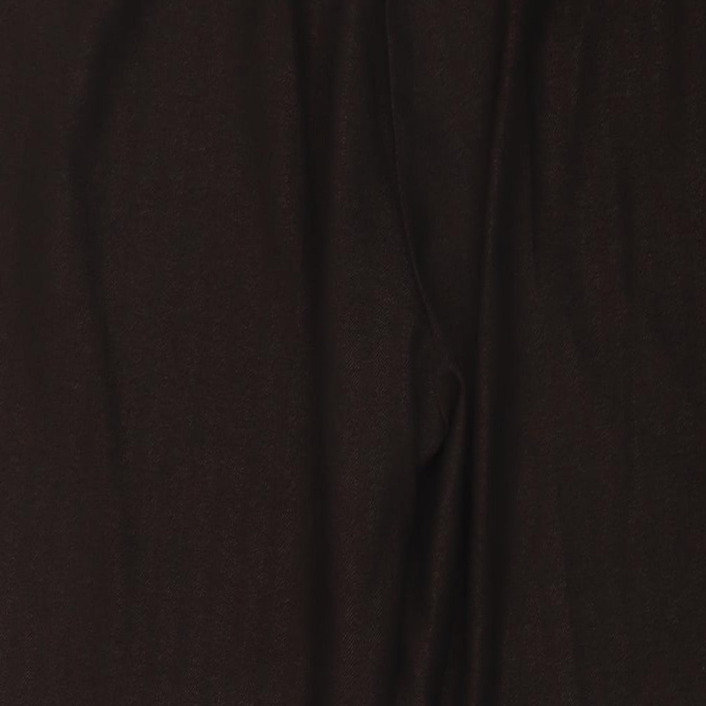 Marks and Spencer Womens Brown Polyester Trousers Size 10 L26 in Regular