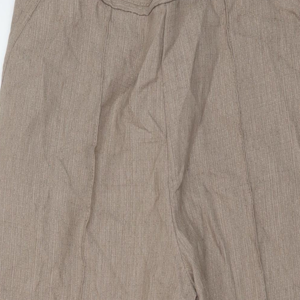 Marks and Spencer Womens Beige Polyester Trousers Size 18 L27 in Regular