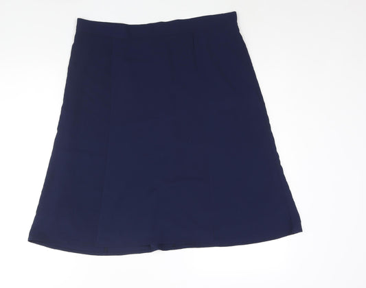 Festa Womens Blue Polyester A-Line Skirt Size 18 Zip