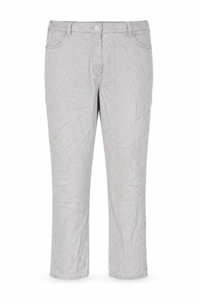Belmonte Womens Grey Geometric Cotton Straight Jeans Size 18 L30 in Slim Zip
