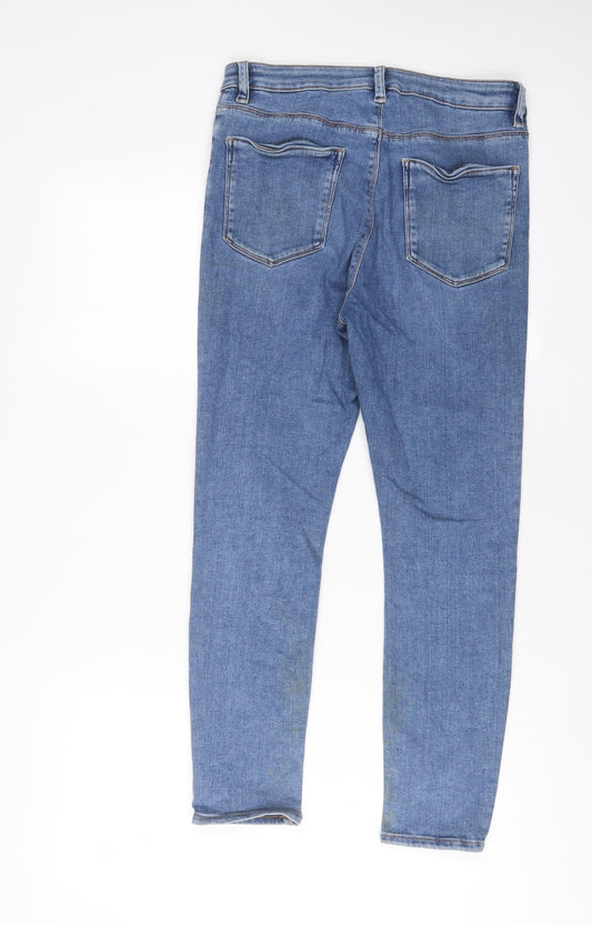 ASOS Womens Blue Cotton Capri Jeans Size 30 in L29 in Regular Zip