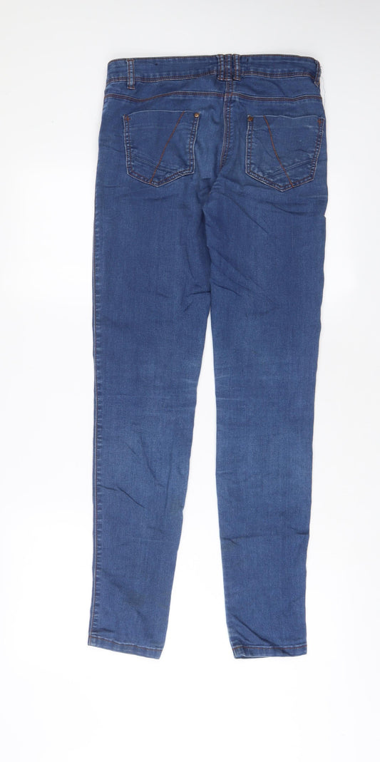 Crafted Womens Blue Cotton Skinny Jeans Size 10 L32 in Regular Zip