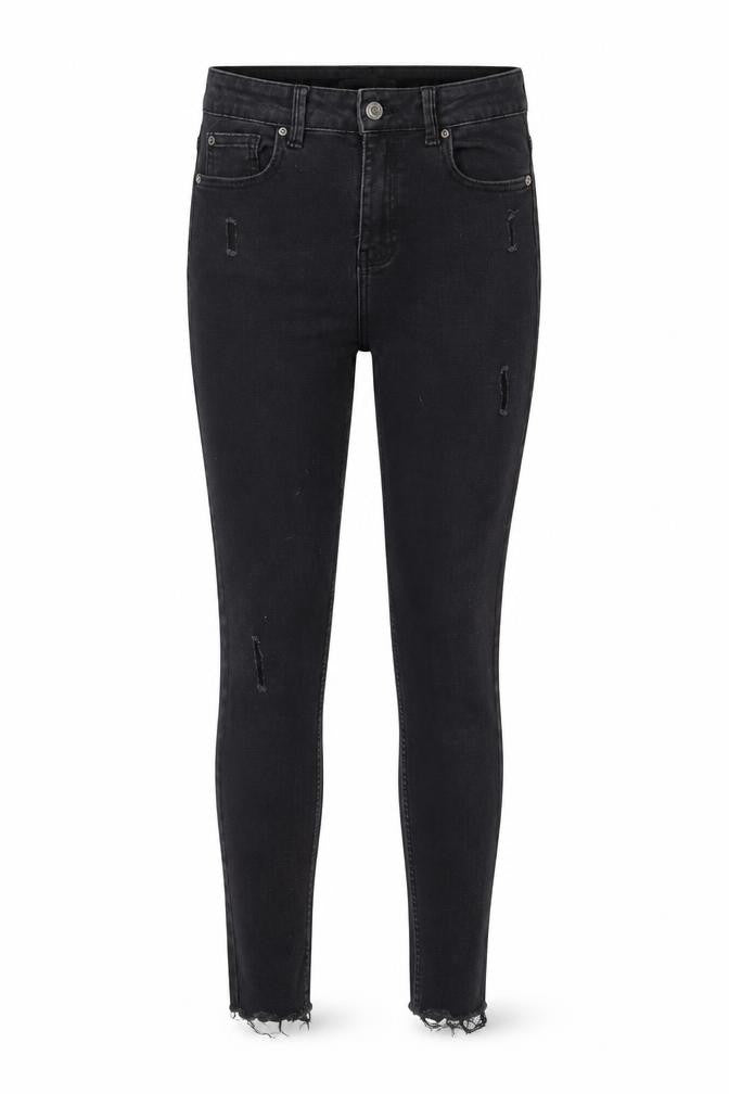 Denim & Co. Womens Grey Cotton Skinny Jeans Size 10 L28 in Regular Zip