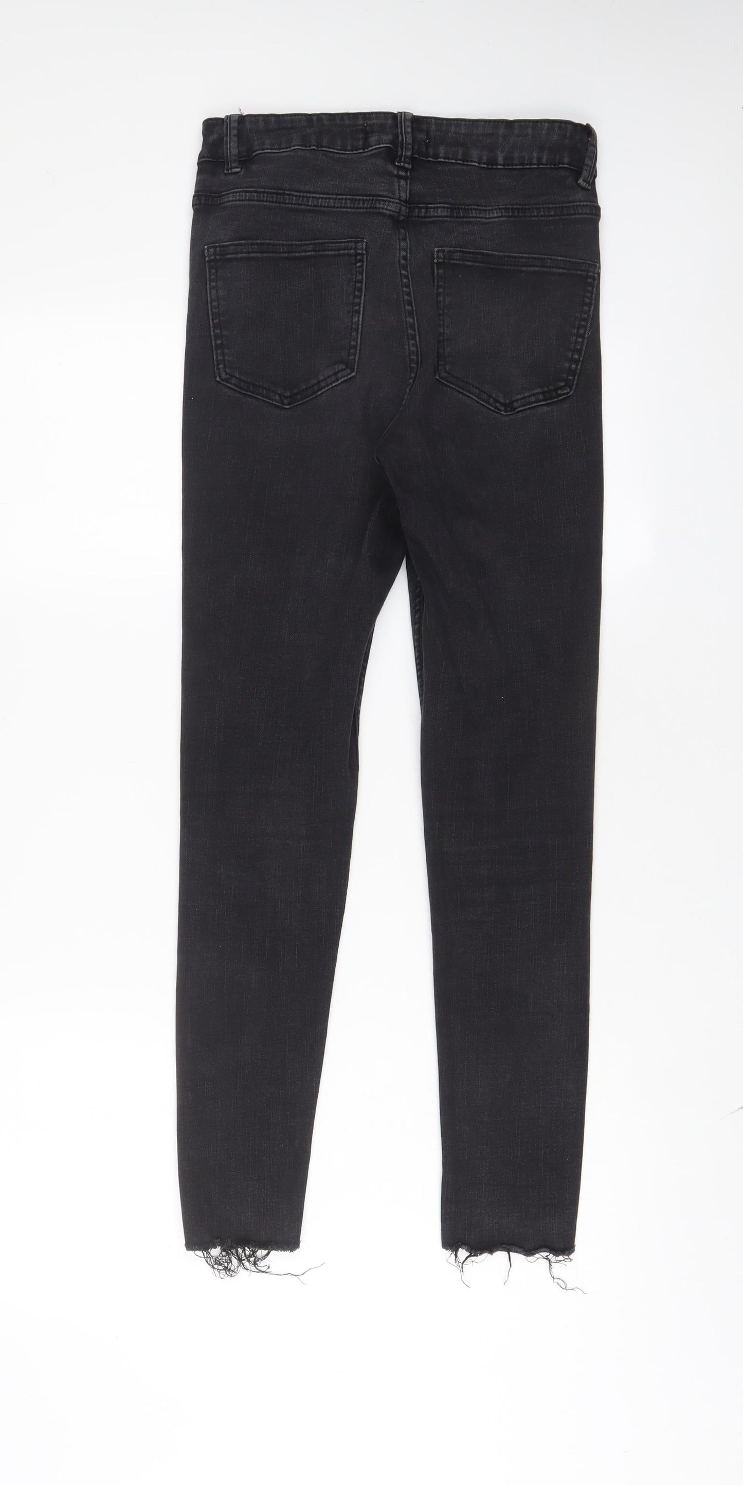 Denim & Co. Womens Grey Cotton Skinny Jeans Size 10 L28 in Regular Zip