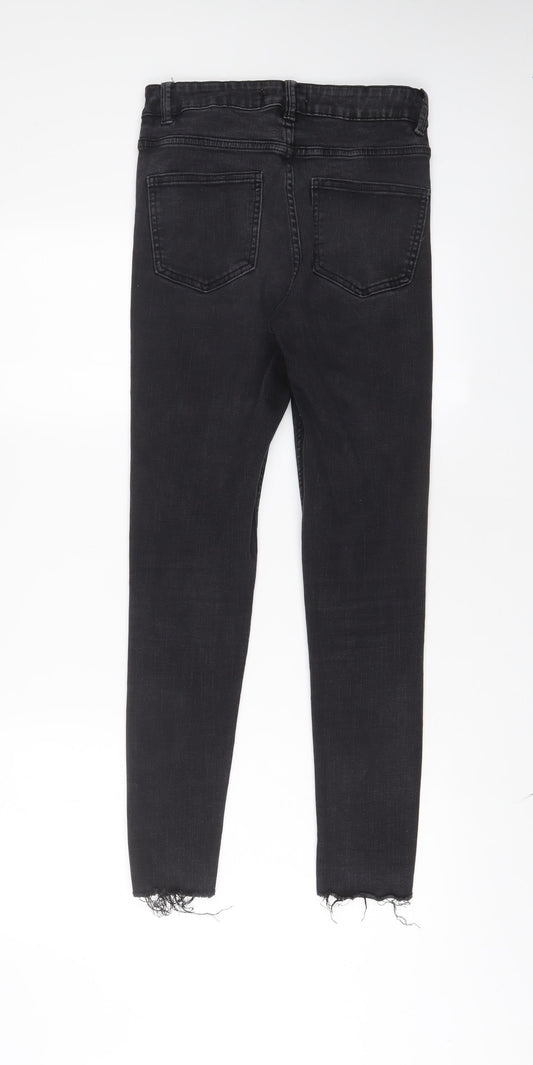 Denim & Co. Womens Grey Cotton Skinny Jeans Size 10 L28 in Regular Zip