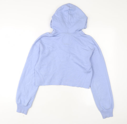 Hollister Womens Purple Cotton Pullover Hoodie Size 2XS Zip - Embroidered, Logo