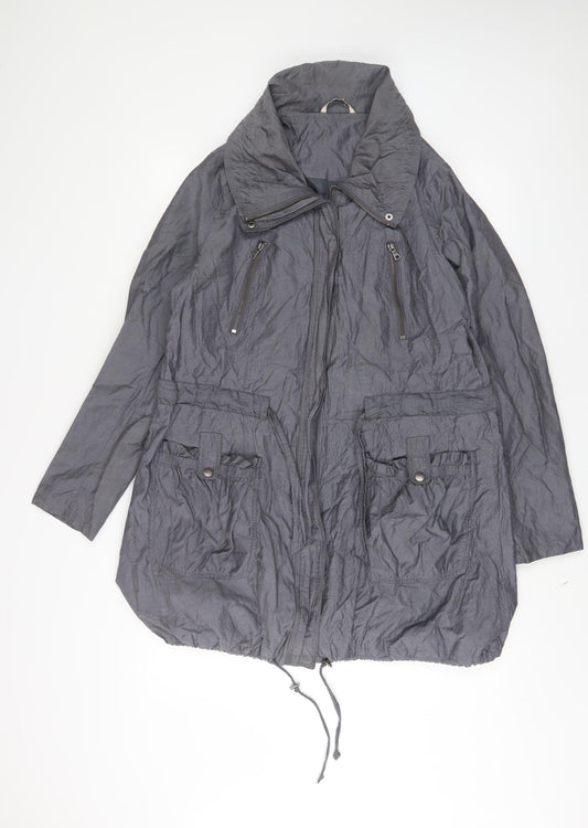 Marks and Spencer Womens Grey Jacket Size 16 Zip - Zip Pockets