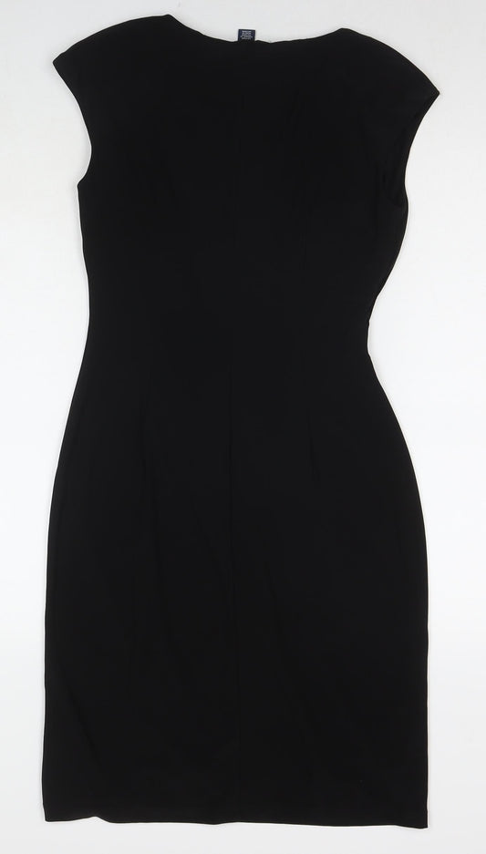 American Living Womens Black Polyester A-Line Size 6 Round Neck Pullover