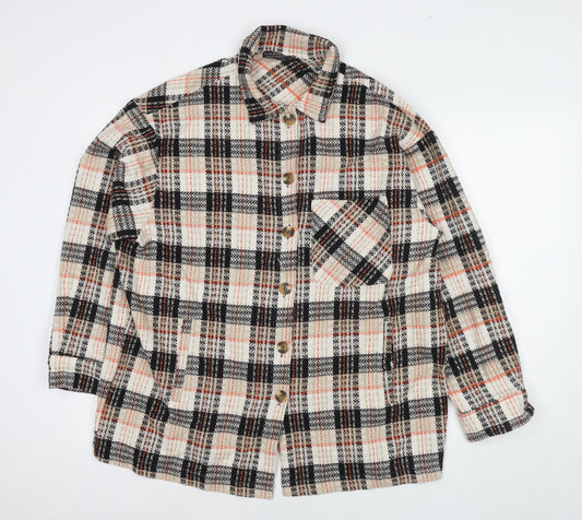 Moda Womens Beige Check Jacket Size 2XL Button