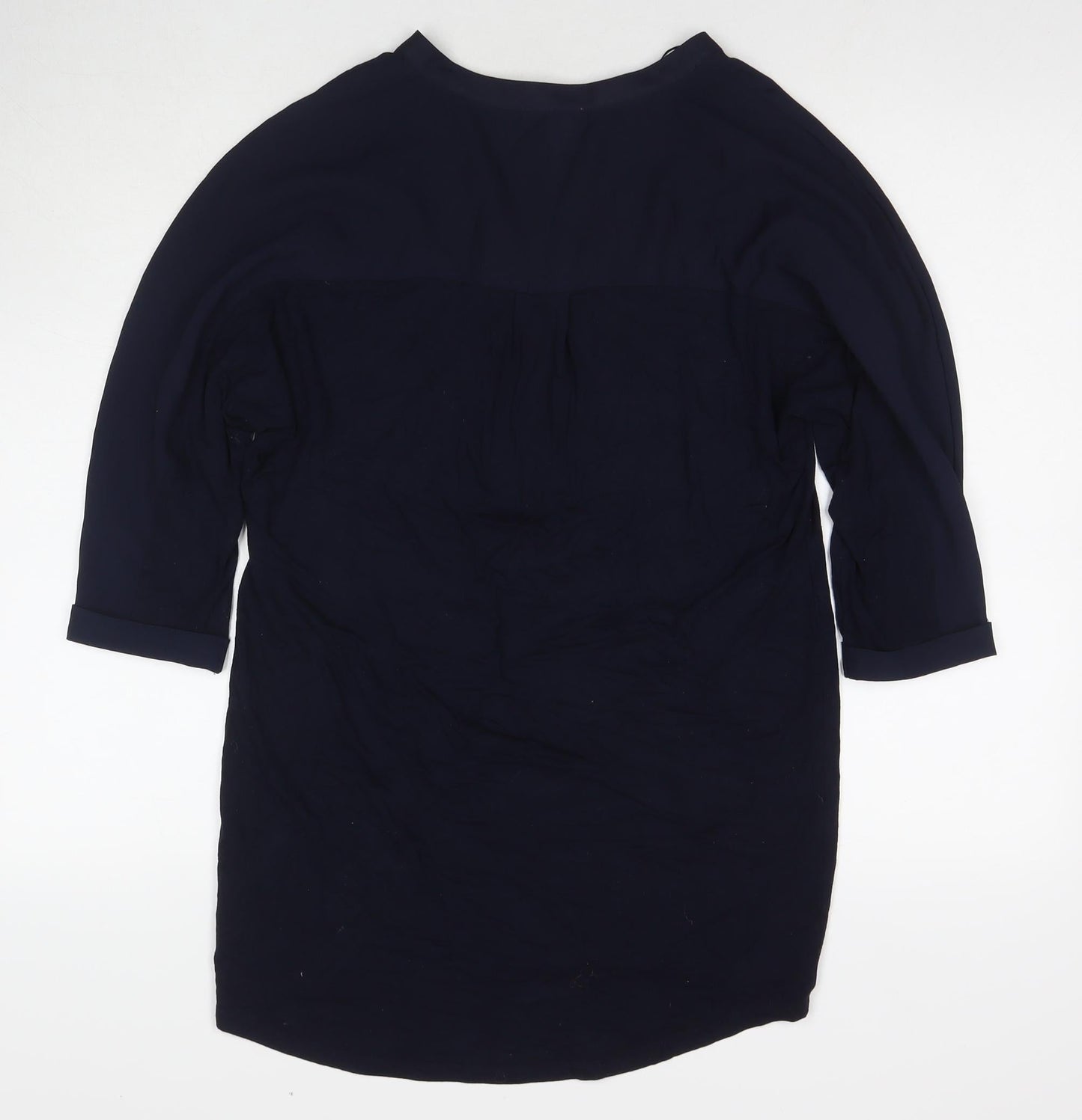 Phase Eight Womens Blue Viscose Jumper Dress Size 10 V-Neck Pullover