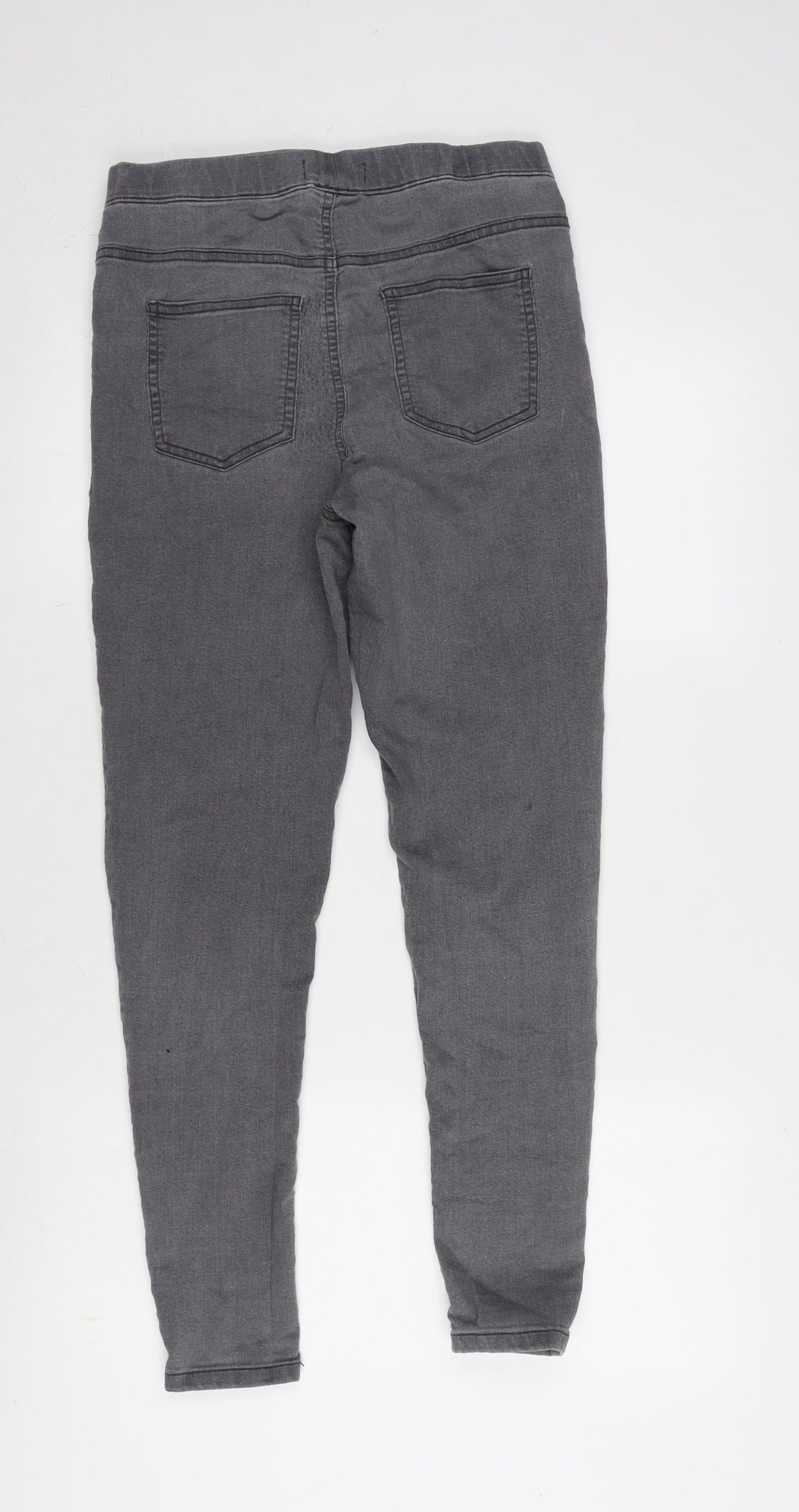 Avenue Womens Grey Cotton Blend Jegging Jeans Size 14 L27.5 in Regular