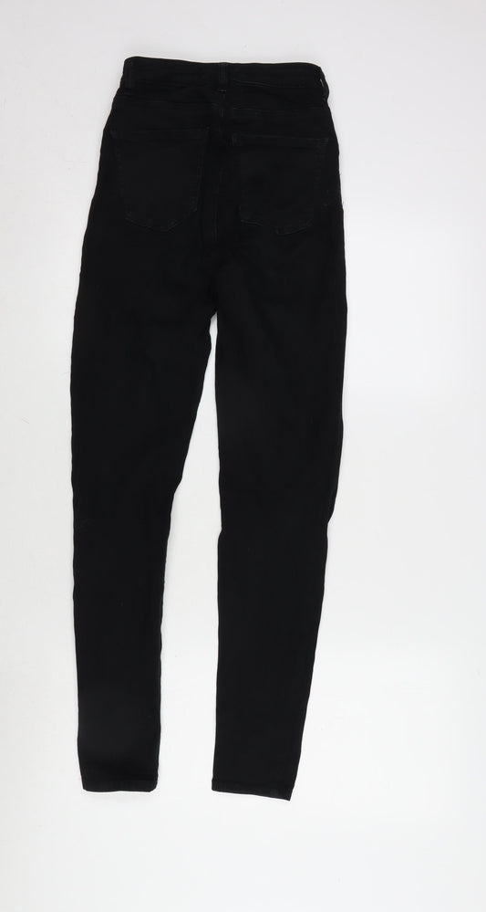 TALLY WEiJL Womens Black Cotton Blend Skinny Jeans Size 8 L29 in Regular Zip