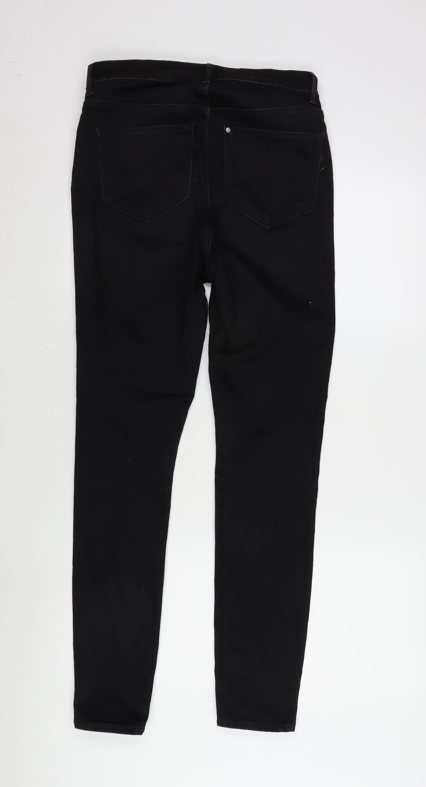 H&M Womens Black Cotton Blend Tapered Jeans Size 30 in L30 in Regular Zip