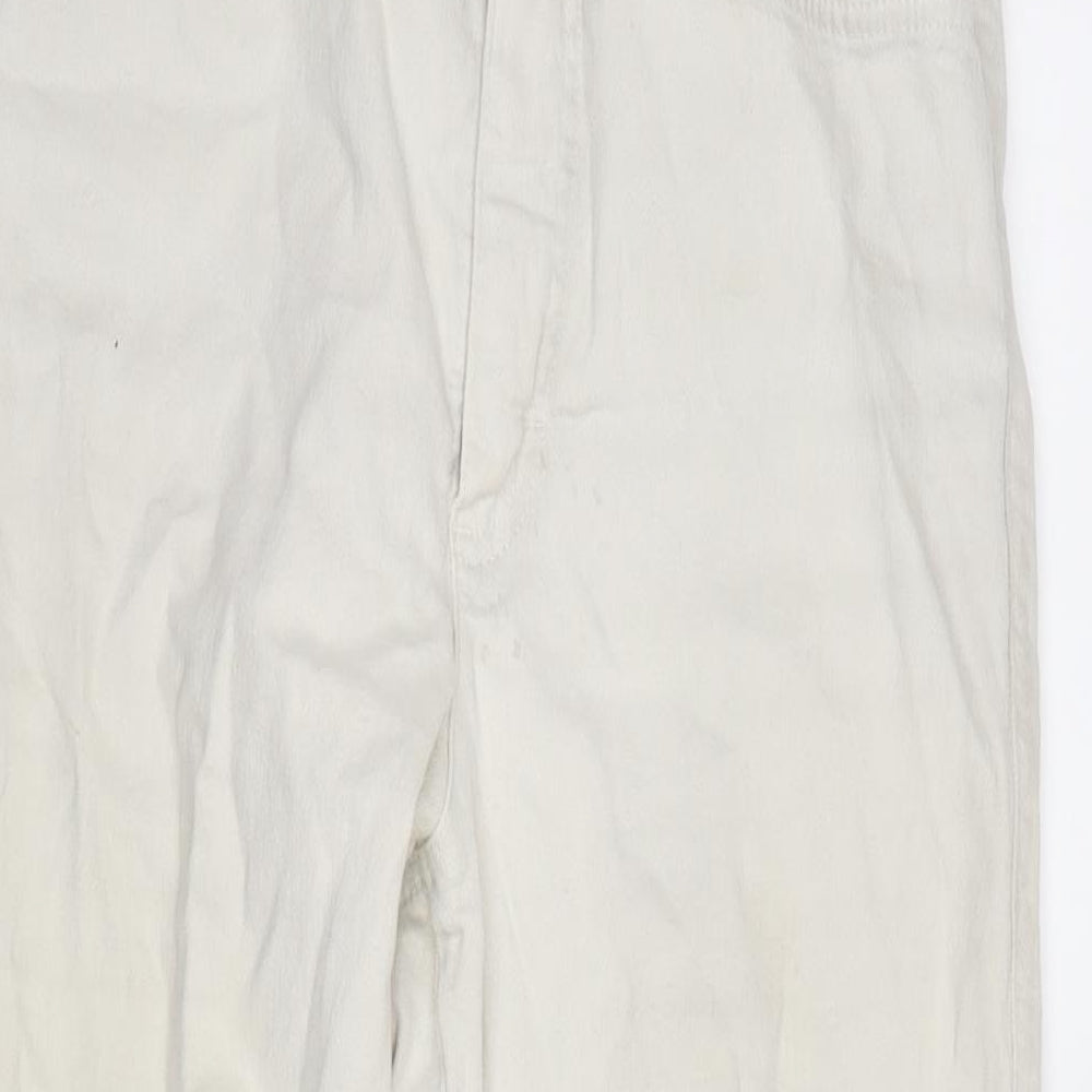 Kennys Womens Ivory Cotton Blend Tapered Jeans Size 25 in L31 in Regular Zip