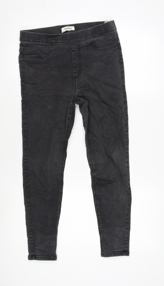 Marks and Spencer Womens Grey Cotton Blend Jegging Jeans Size 10 L24.5 in Regular