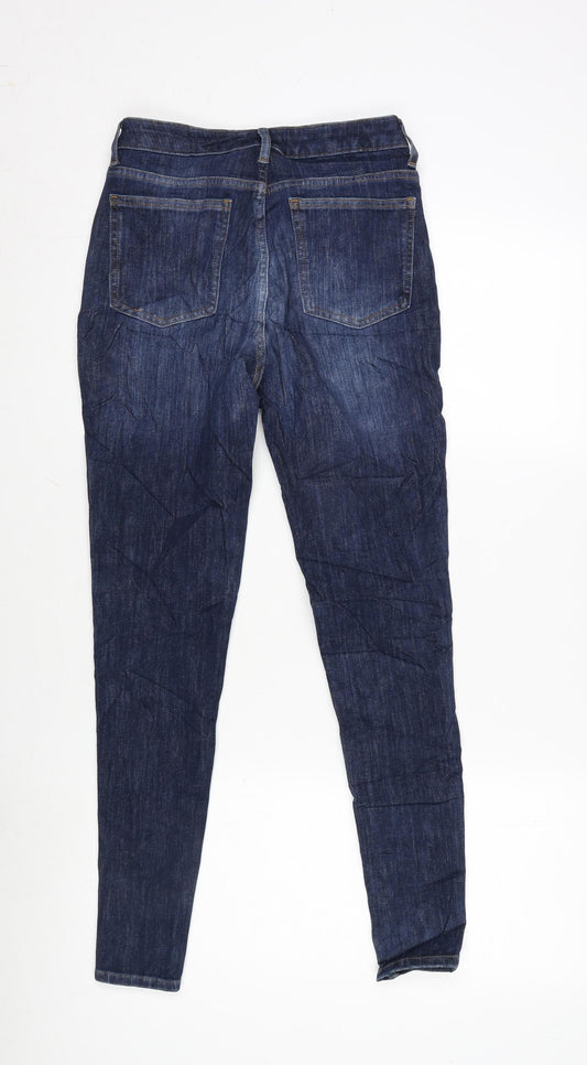 TU Womens Blue Cotton Blend Skinny Jeans Size 8 L27 in Regular Zip