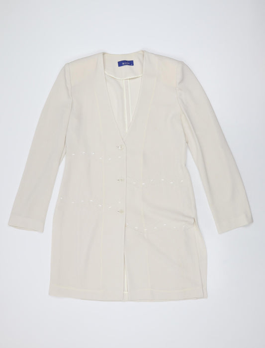 Wish Womens Ivory Polyester Shift Size 14 V-Neck Button