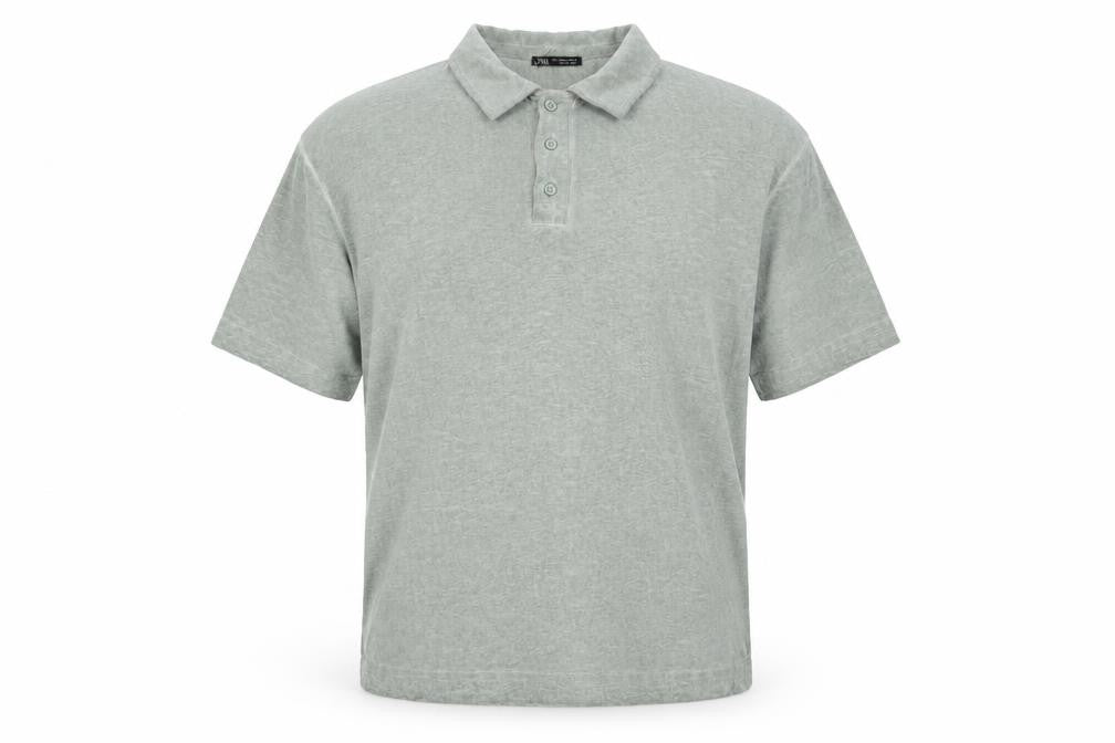 Zara Mens Green Polyester Polo Size XL Collared Button