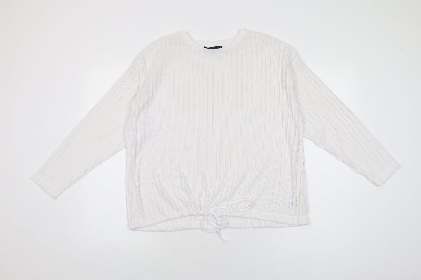 Marks and Spencer Womens White Polyester Basic T-Shirt Size 10 Round Neck
