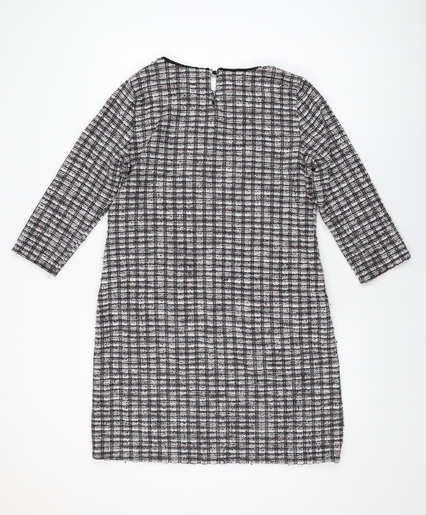 Wallis Womens Multicoloured Geometric Polyester Shift Size 12 Round Neck Button