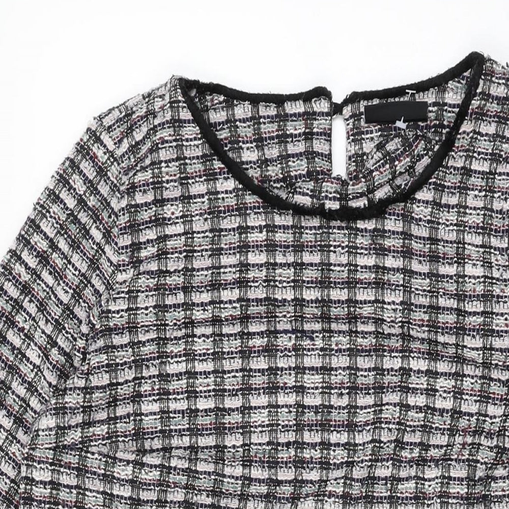 Wallis Womens Multicoloured Geometric Polyester Shift Size 12 Round Neck Button