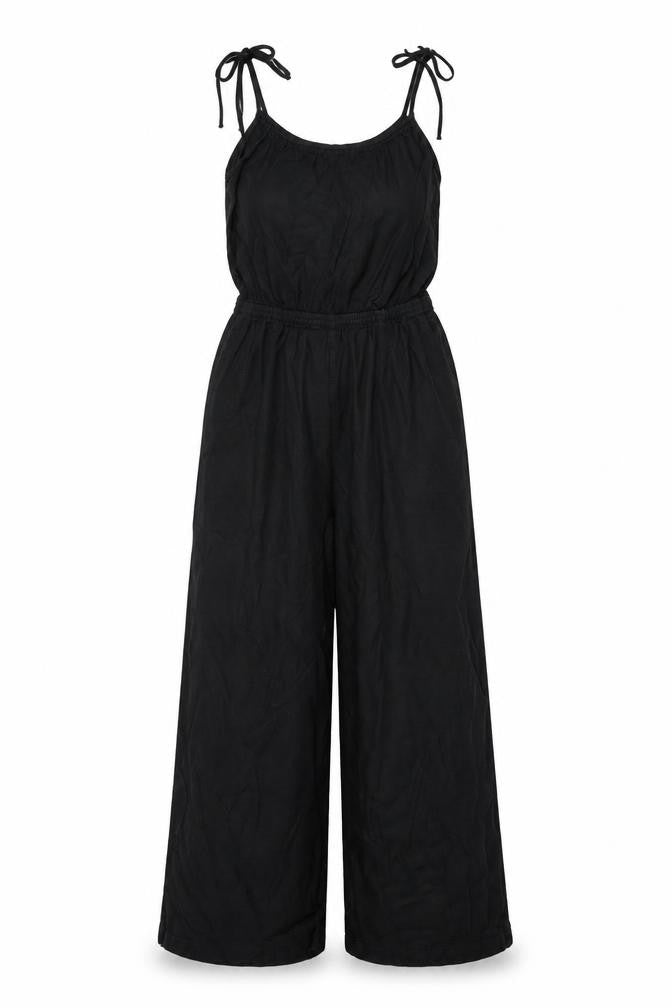 H&M Womens Black Viscose Jumpsuit One-Piece Size S L29 in Tie