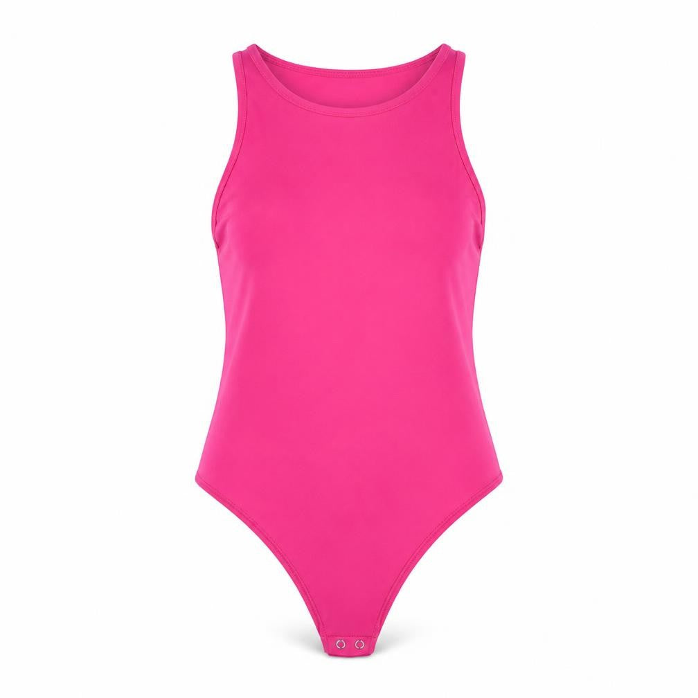 Dunnes Womens Pink Polyester Bodysuit One-Piece Size S Snap