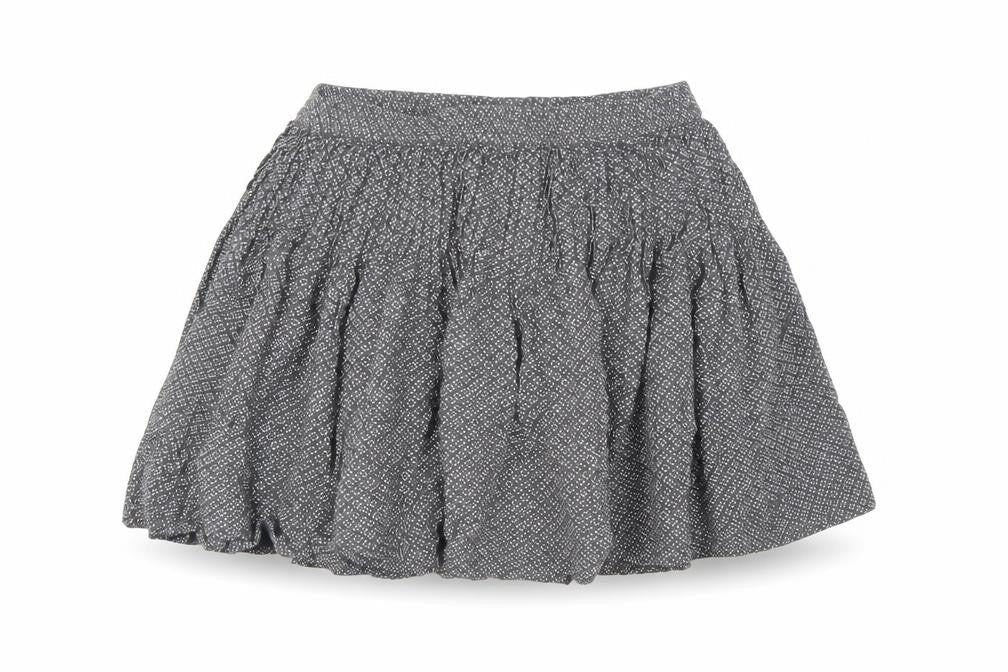 NEXT Girls Grey Geometric Viscose Skater Skirt Size 8 Years Regular - Elasticated Waist