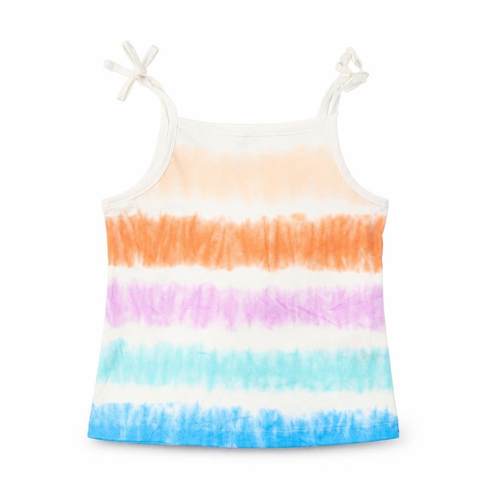 Marks and Spencer Girls Multicoloured Striped Cotton Camisole Tank Size 4-5 Years Square Neck Pullover