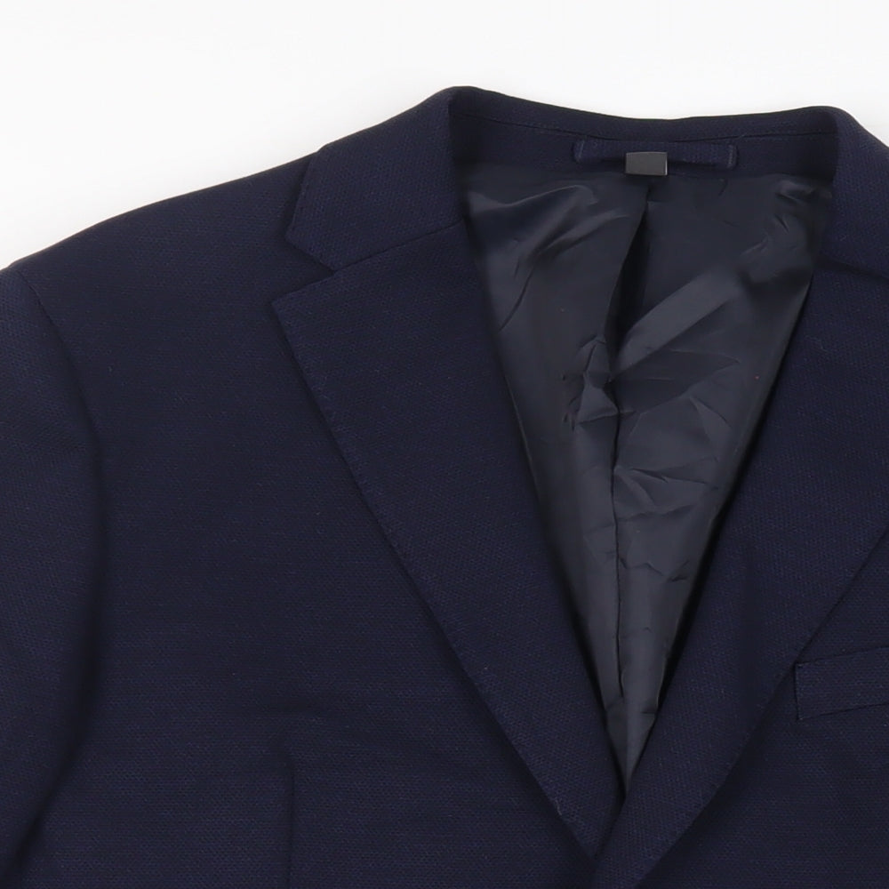 Marks and Spencer Mens Blue Polyamide Jacket Suit Jacket Size 42 Regular