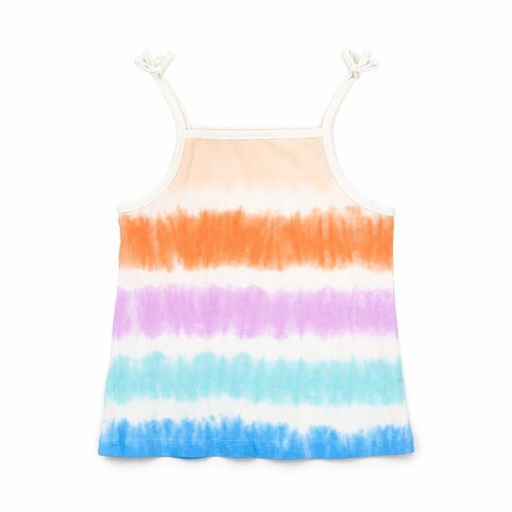 Marks and Spencer Girls Multicoloured Striped Cotton Camisole Tank Size 5-6 Years Square Neck Pullover